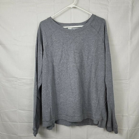 Fundy Tops - Fundy Womens Gray Comfort Long Sleeve Round Neck Pullover Sweatshirt Size XXL